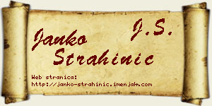 Janko Strahinić vizit kartica